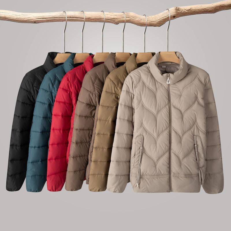 Winter Women's Plus Size Padded Jacket Slim Fit  Stand-up Collar Short Thin Padded Coat