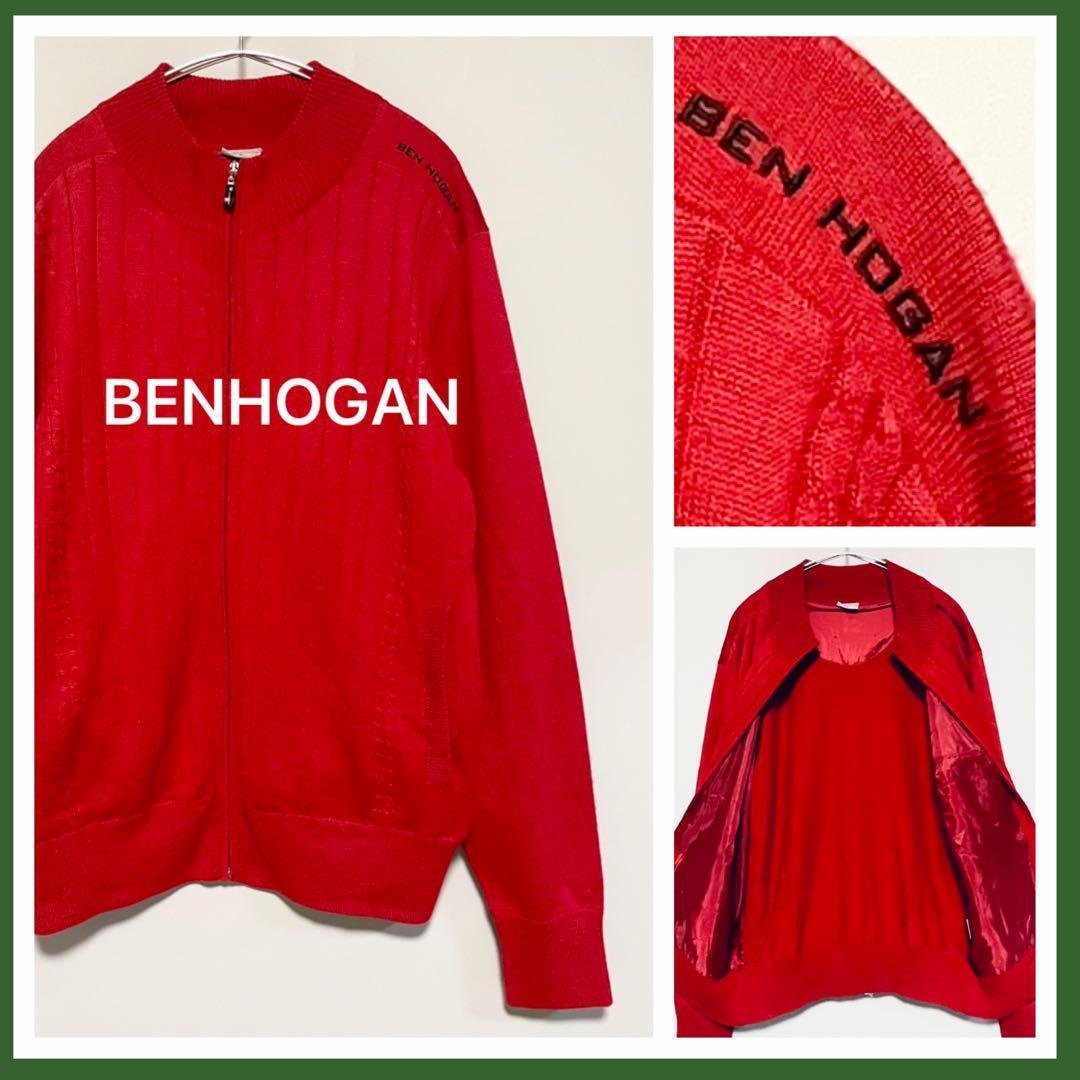 

[Б/У] Вязаная куртка для гольфа BEN HOGAN, Красная, M-L, На молнии с подкладкой