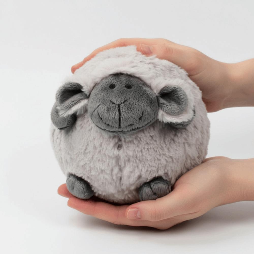 Mignon Mouton Pelucheux Jouet en Peluche Câlin Rond et Joufflu Oreiller en Peluche Jouet Doux pour la Peau Mouton Rond Douillet Poupée Enfants