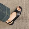 Krazing Pot Microfiber Low Heels Concise Style Buckle Straps European Design Summer Size 43 Size 42  Women Sandals