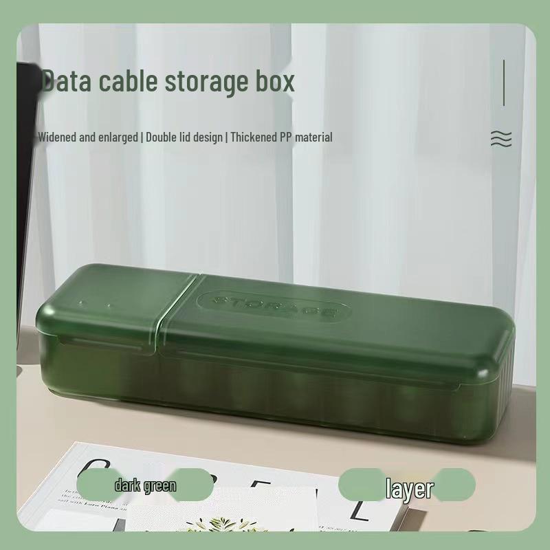 Desktop Cable Organizer with Lid – Cord, Charger, and Power Cable Storage Box