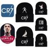 Cr7 Printed Knit Black Hat Warm And Stylish Winter Headwear For Men And Women