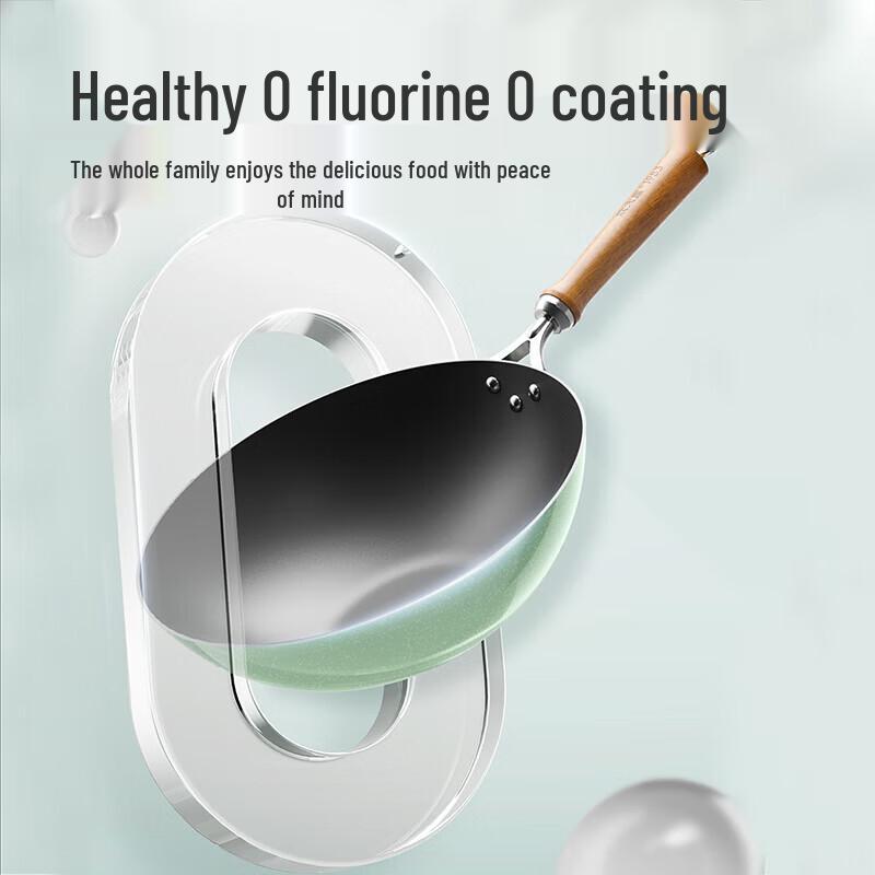 COOKER KING Enamel Titanium Cast Iron Stir-Fry Wok