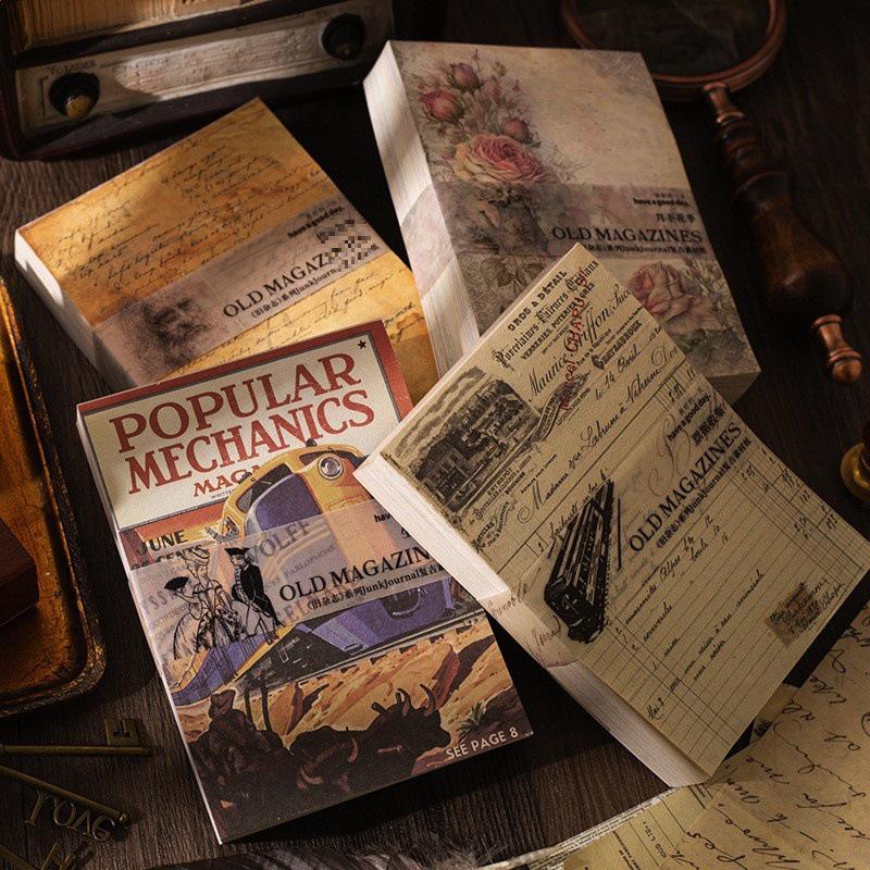 American Retro Floral Literary Journal Background Paper