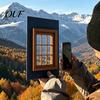 Realistic Window Views View Photography Prop, Paned Helper, Foldable Background Paper Frame Prop for Outdoor Pictures Travel Vacation Product Setup