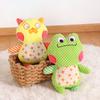 Yousheng Plush Animal Dog Chew Toy Boredom Stress Relief Squeaky Frog Cat Rabbit Plushie Bite Resistant Dog Teething Cleaning Interactive Animal