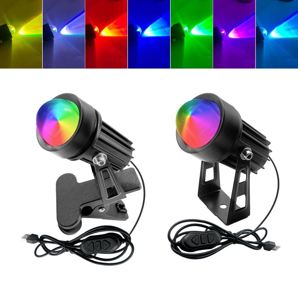 Multi Color Changing Clip RGB Light Cord Dimmable Ambient Spot Lamp Halloween Decoration