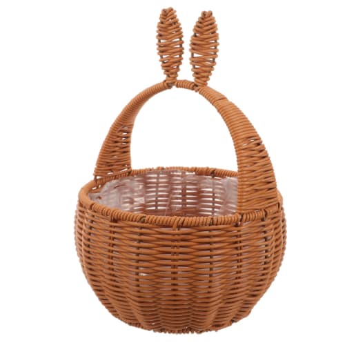 

STOBOK Rabbit Basket, Wicker Basket, Portable Flower Basket, Rabbit Basket, Easter Basket, Wedding Basket, Outdoor Small Basket