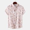 Hawaiian Shirt Men Summer Short Sleeves Tops Beach Street Lapel Blouse Male Clothes