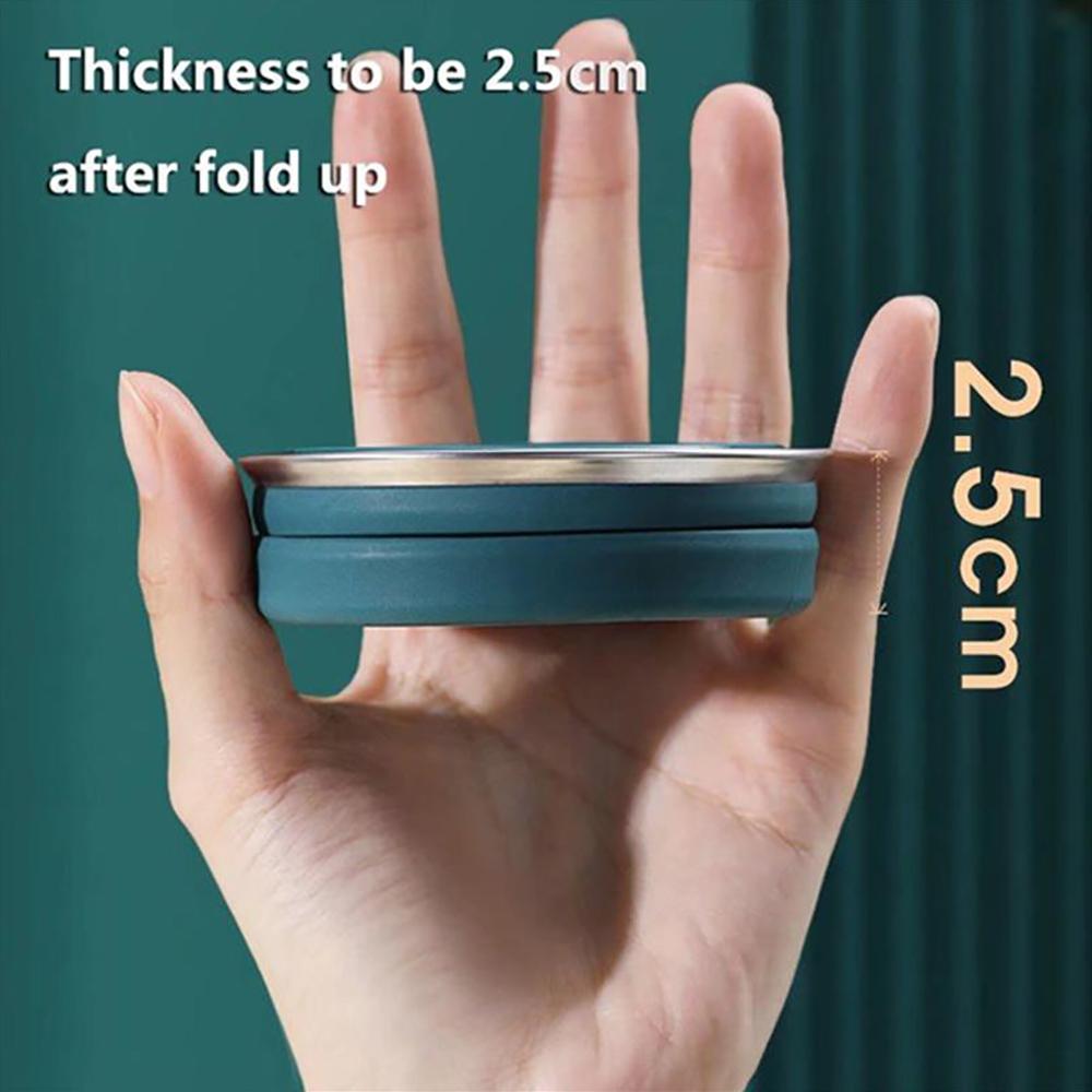 1PC Portable Silicone Cup Foldable Camping Hiking Folding Cups Travel Mug Heat Resistant Collapsible Water Cups with Lid Lanyard