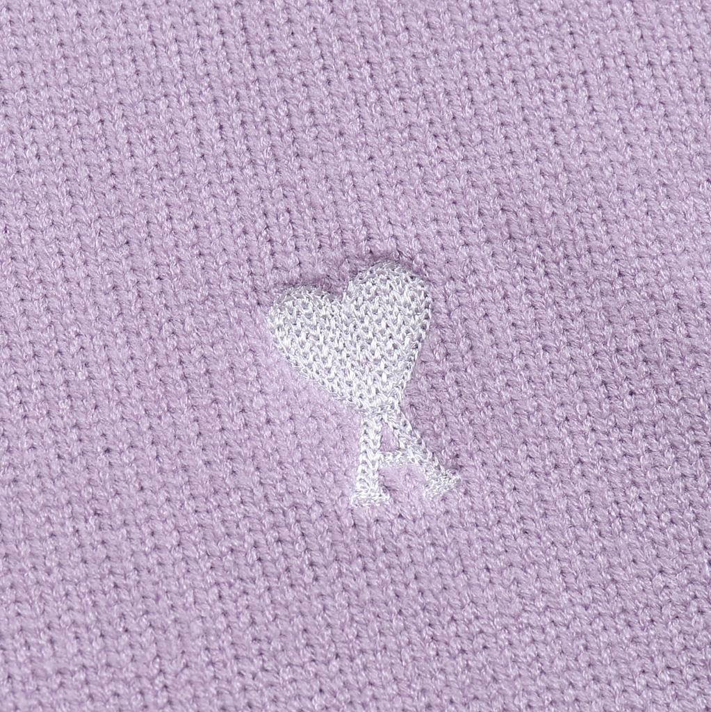 AMI 2025 Klasický pár Kulatý výstřih Stejná barva Plochá výšivka Láska Vlněný svetr