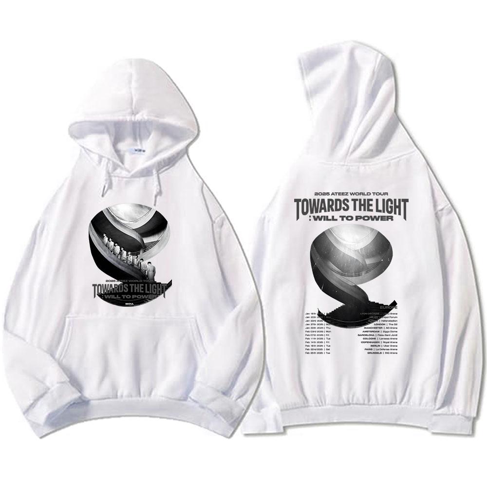 

Толстовки Ateezz Towards The Light Will To Power Tour Толстовки с принтом корейской мужской группы Молетом Топ с длинным рукавом L