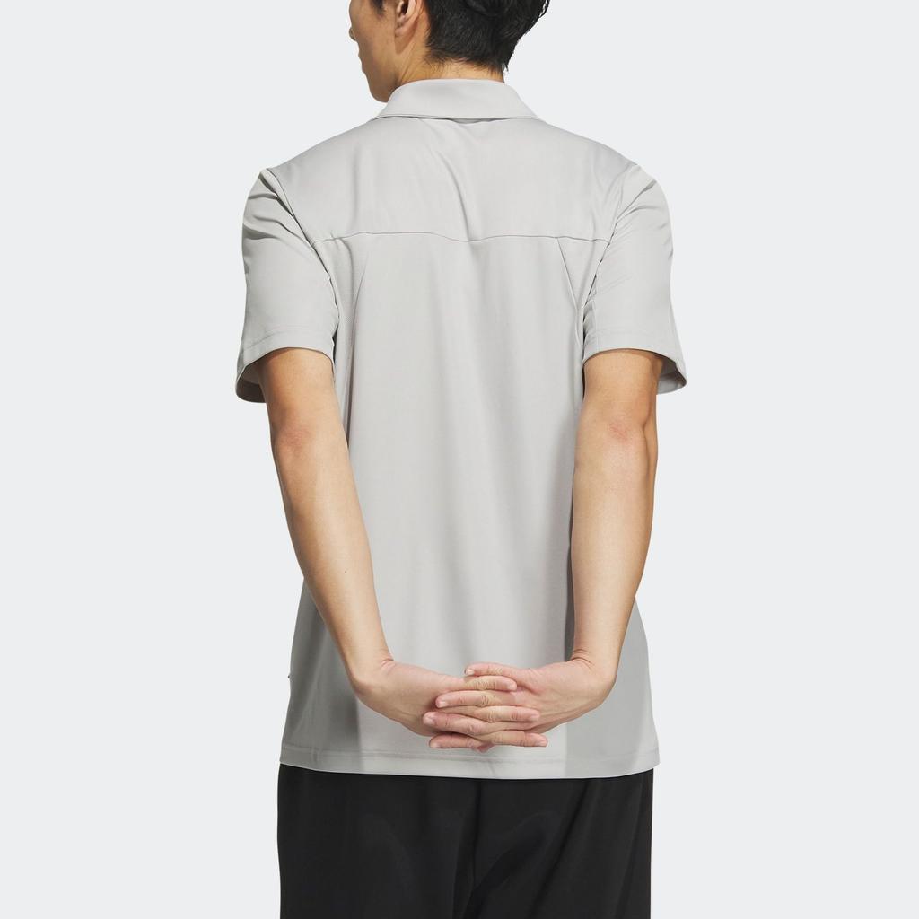 Adidas Logo Polo Shirt Quick-Dry Outdoor Sports Short Sleeve Men Tops Metallic-Grey IC4415