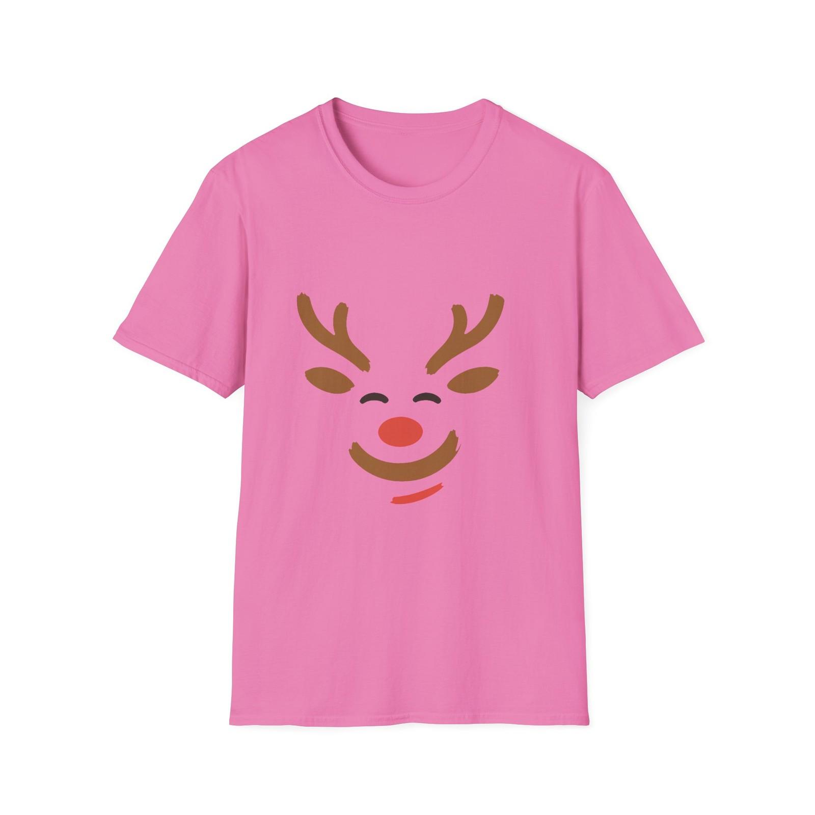 Unisex Softstyle T-Shirt Mens Womens Tees Top Minimalist Reindeer Bold Christmas Holiday Expression M