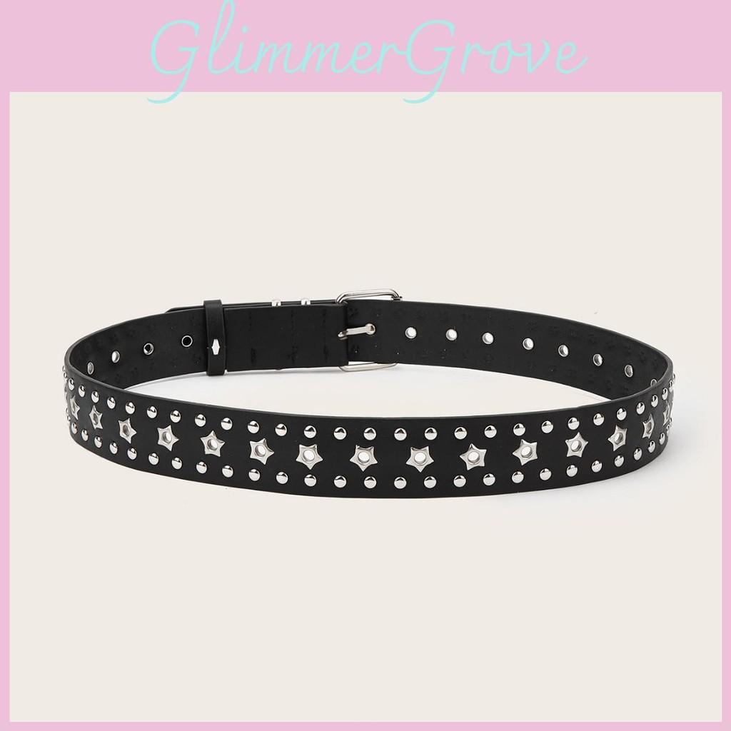 Solid Fashionable Color Star And Rivet Decor Women Casual Belt For Daily Use