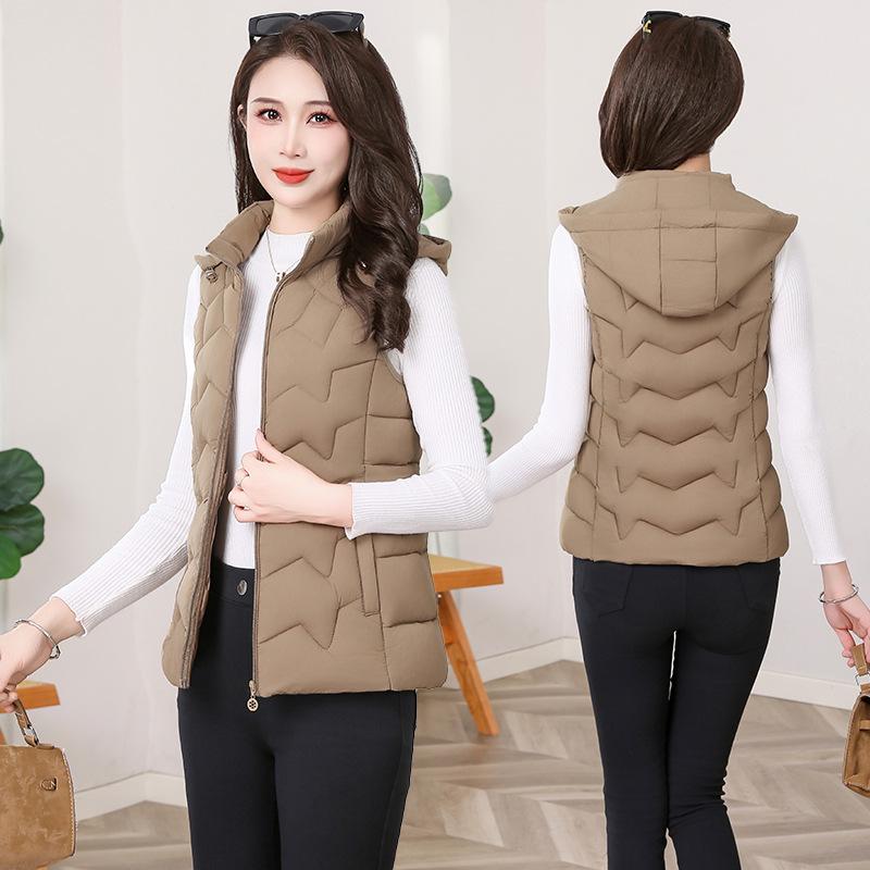 

Women s Short Hooded Down Vest 2025 - Slim Fit, Korean Style, Versatile & Sleeveless. 5XL (72-78 kg)