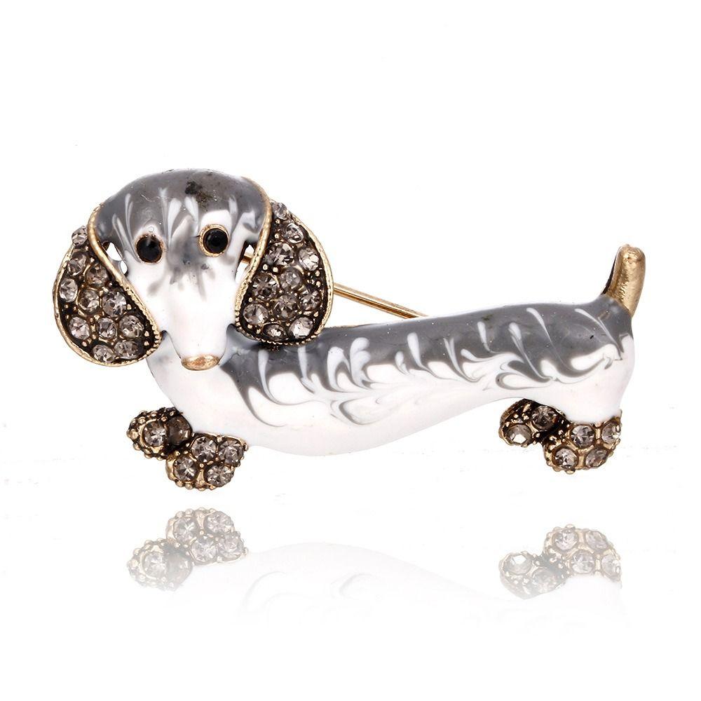 Zinc Zinc Alloy Niche Design Girl Gift Dachshund Dog Brooch Women Brooch Fashion Jewelry Clothing Accessory