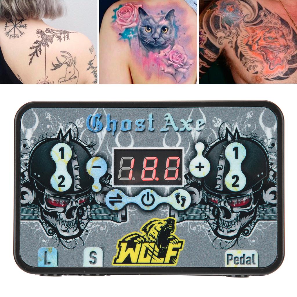 Tattoo Power Supply LCD Display 3 Hole Designs Foot Pedal Dual Model Tattoo Machine Power Supply