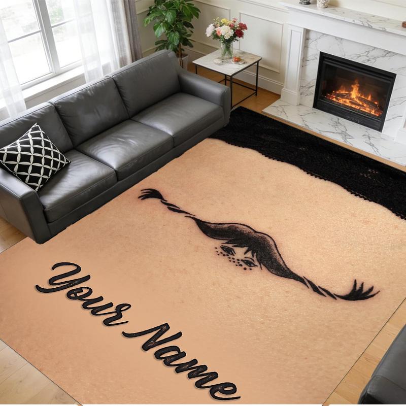 Crystal Velvet Rug Custom Name Text, Soft Non Slip Floor Mat Home DecorPippi Longstocking