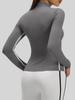 Women's Autumn & Winter Stand-up Collar Yoga Jacket, Waist-cinching Slim Fit, Long-sleeve, Outdoor Sports, Double-stitched Color-block Design.