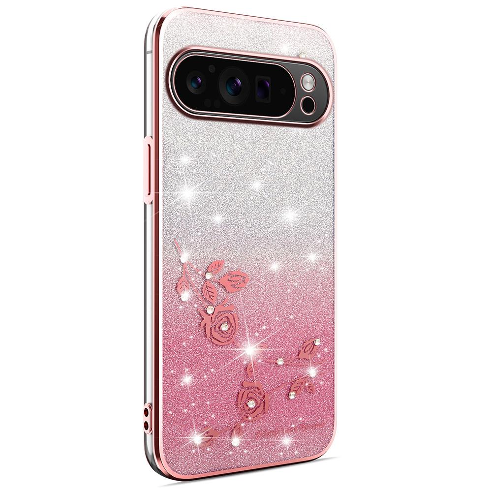 

KADEM Чехол для Google Pixel 10 Pro XL Цветок ТПУ Гибкий Градиентный Чехол для Телефона Rose Gold