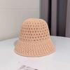 2026 New Thin Knitted Hollow Bucket Hat Female Casual Breathable Summer Sun Protection Fisherman Cap Spring Sunshade Buckets