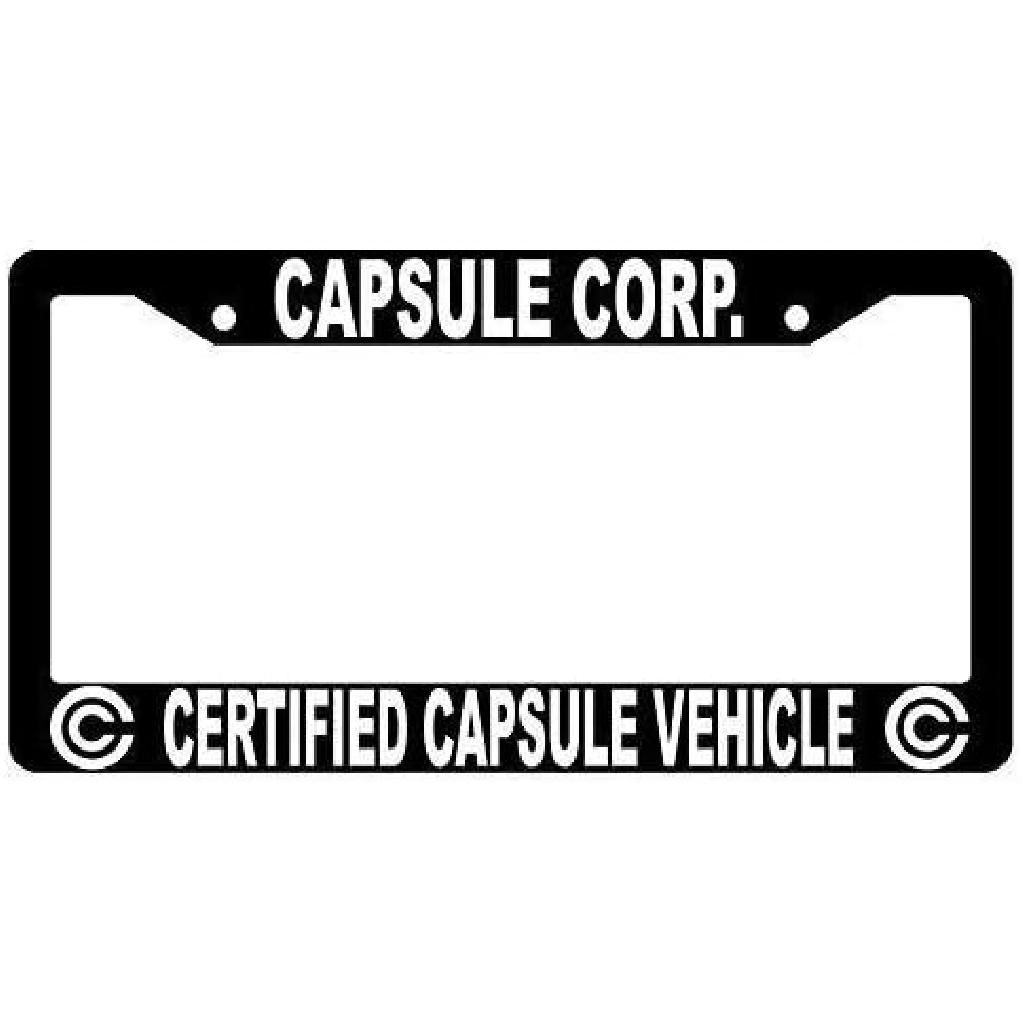 License Plate Frame Capsule Corp Certified Capsule Vehicle Black Metal License Plate Frame Dragon Ball
