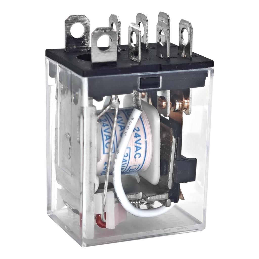 (Pack of 2) LY2-AC24 General Purpose Power Relay -10A Contact Rating DPDT, 24VAC Rated Voltage, 46Ma at 60hz Rated Load Current - Reliable Electric