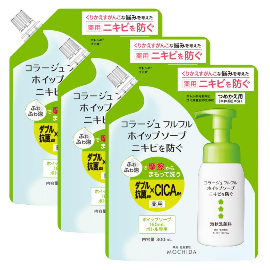 Collage Furufuru Whipped Soap Acne Care Green Foam Facial Cleanser Acne Care x [Refill 3]