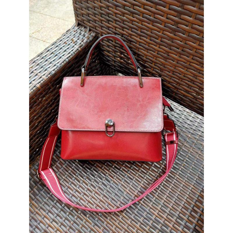 Dámská kabelka z pravé kůže, jarní a letní, ruční, přes jedno rameno, crossbody, velká kapacita, módní a všestranná