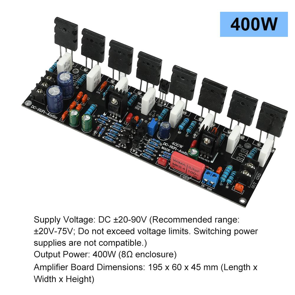 DC 20V-90V 500W 400W 300W 200W Power Amplifier Board 1943+5200 Mono HIFI Paired Tube Post Stage High Power Audio Amplifier Board