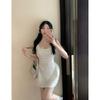 French lace edge suspender dress for women's pure desire, advanced sense, summer waist and thin, sexy tube top short skirt