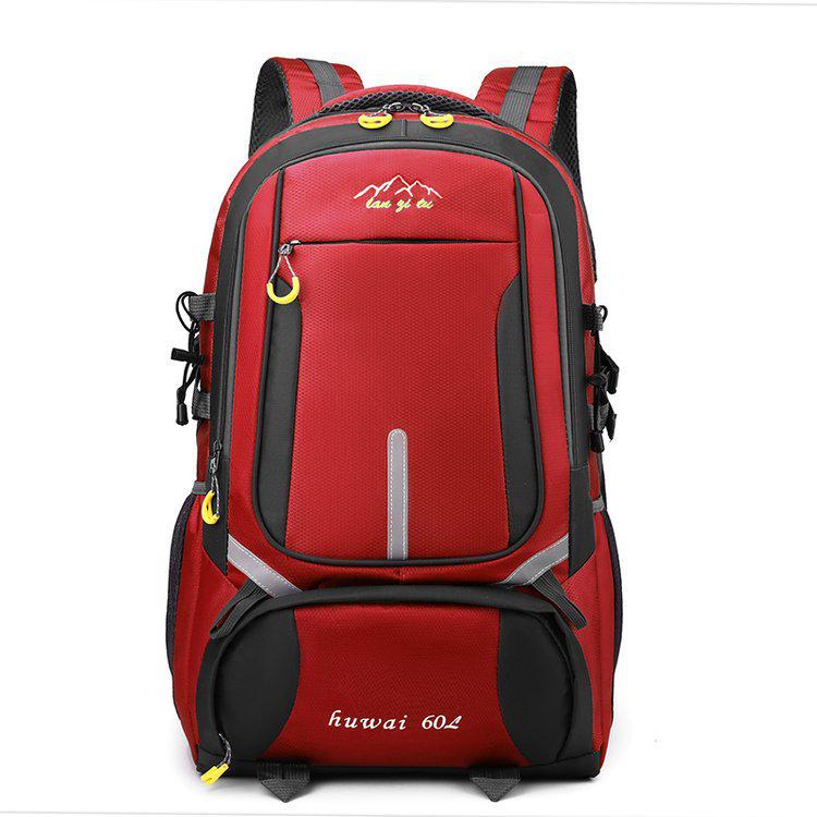 

Большой вместительный рюкзак унисекс для походов и кемпинга: Многофункциональный для путешествий и приключений на природе 36-55L вино красного