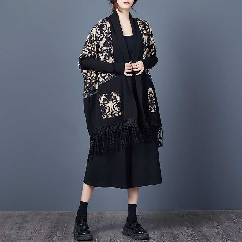 

Женский элегантный удлиненный кардиган-кимоно, мягкий осенний слой, стройнящий, свободного кроя one size fits all