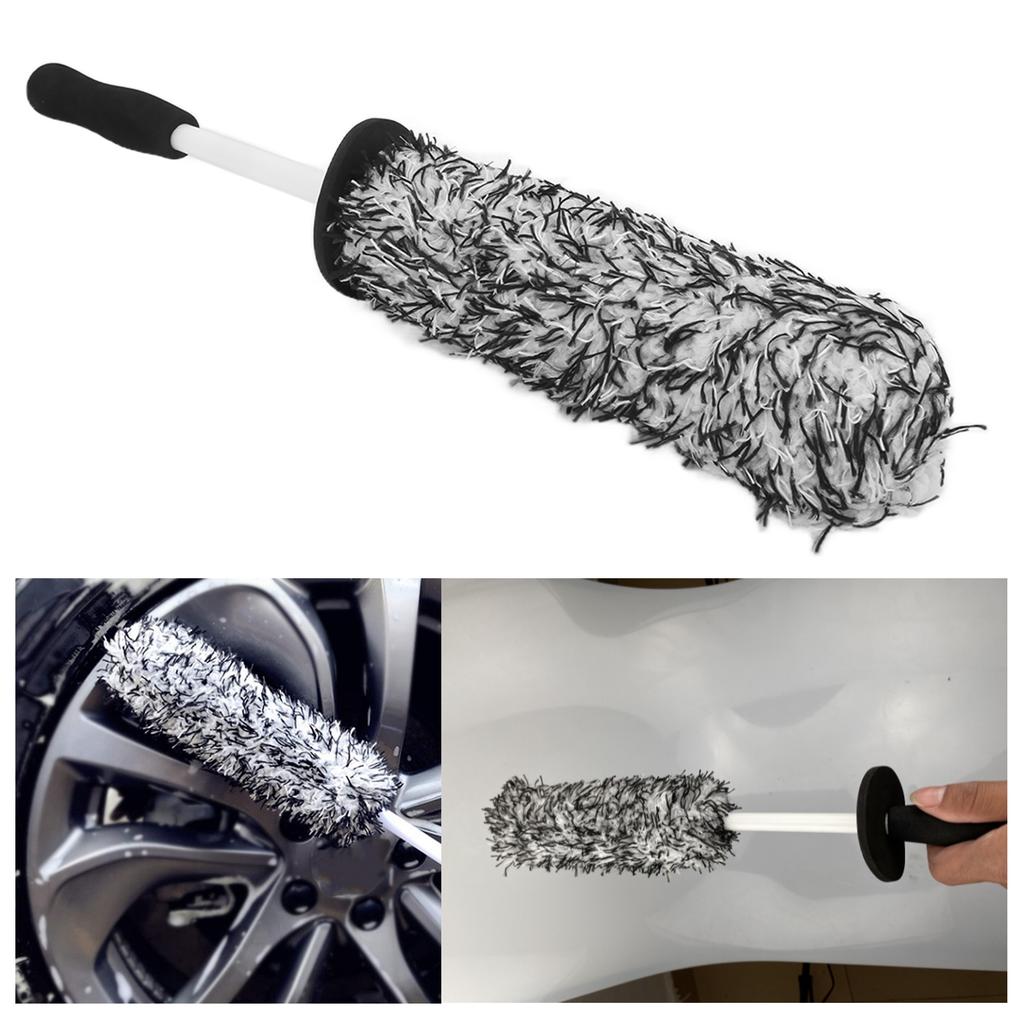 Car Wheel Tire Cleaning Brush Microfib Soft Multipurpose for Exhaust Bump Mudguard