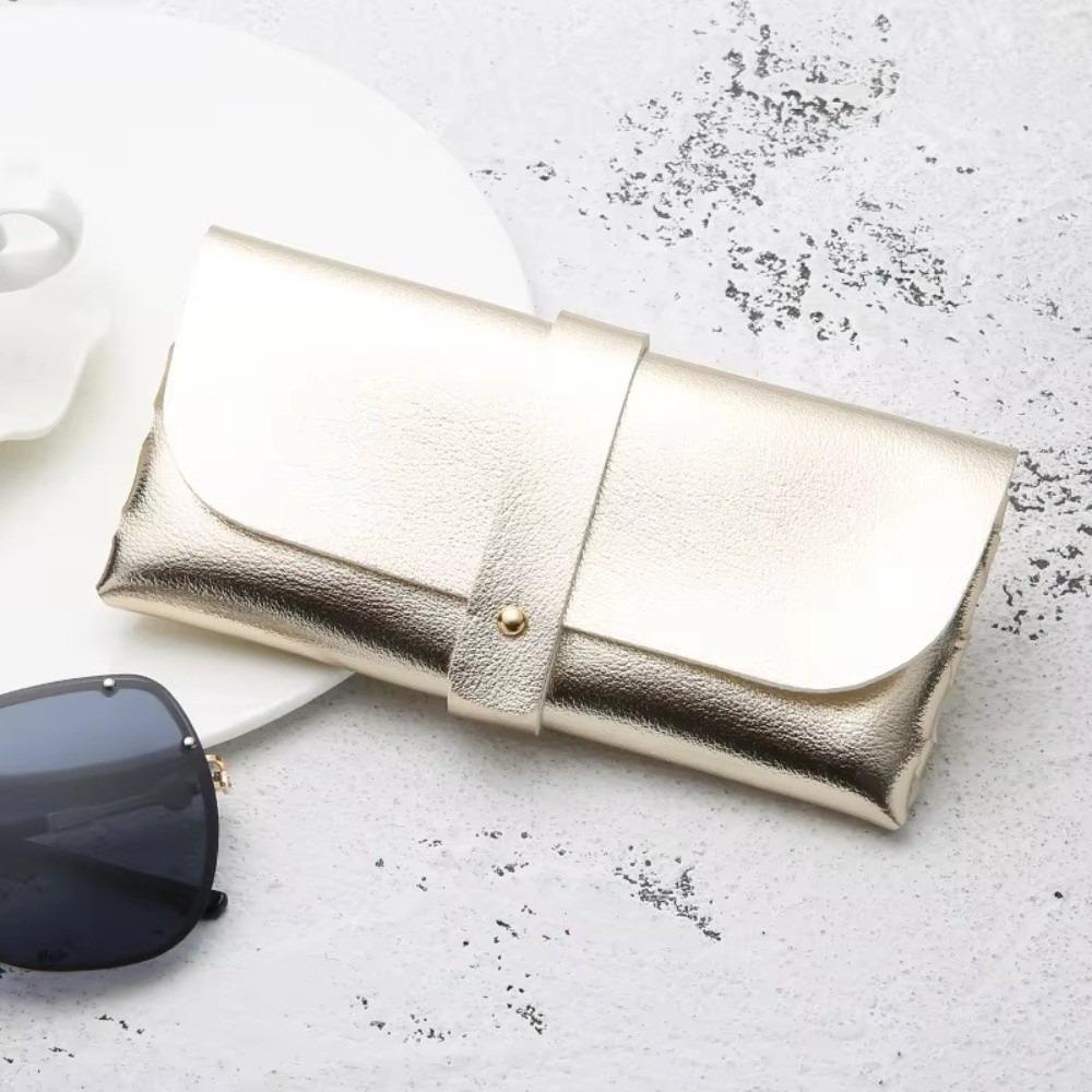 

Fashion Handmade Glasses Case Buckle Clamshell PU Leather Spectacle Case Lightweight Soft Cover Bag Frame Eyeglass Box Women Men золотий