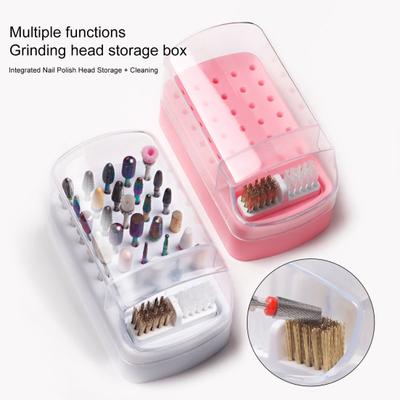 Practical Nail Drill Bit Holder Multi-grid Design High Durability Storage