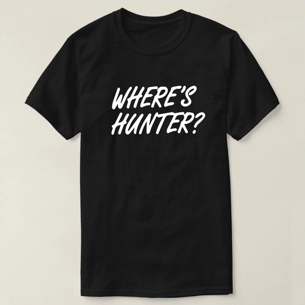 Wheres Hunter Funny Biden Phrase TShirt Premium Cotton Short Sleeve ONeck Mens T Shirt New S3XL