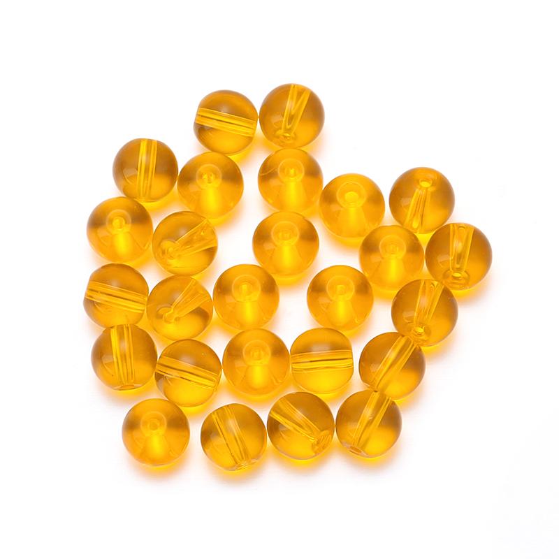 50 Stück Runde Glasperlen Bunt Transparent Glänzend Lose Perlen Für Schmuckherstellung DIY Basteln Halskette Armband Zubehör Großhande