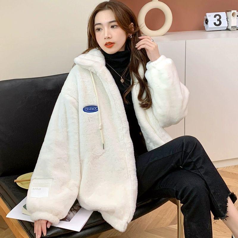 Women's Plush Lambswool Coat - 2025 Autumn/Winter Fleece-lined Loose Cotton-padded Jacket