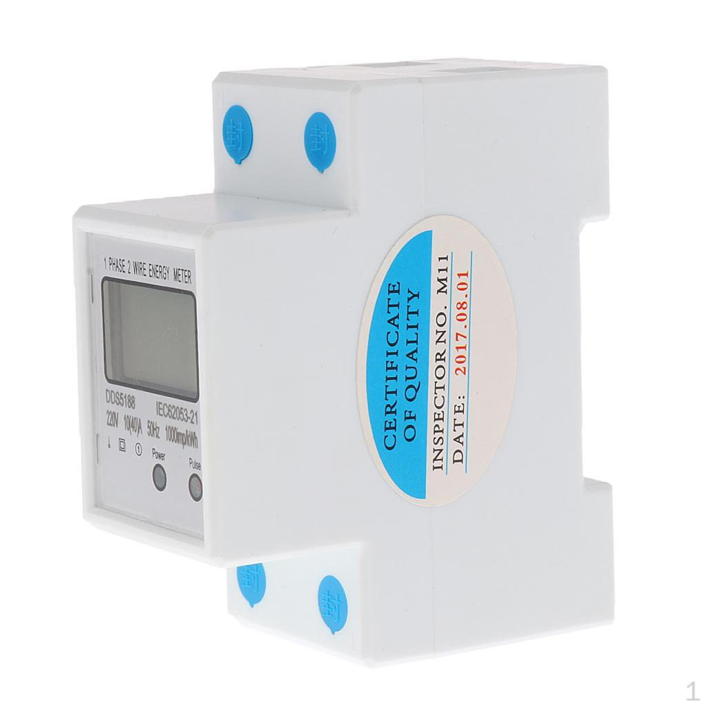 LCD Digital 50Hz Power Energy Meter Single Phase 2-Wire DIN Rail 4 Types