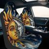 2pcs Sun Moon Celestial Astrology Car Seat Covers - Vibrant Sun & Moon Design, Easy To Install, Machine Washable, Fits Most Cars