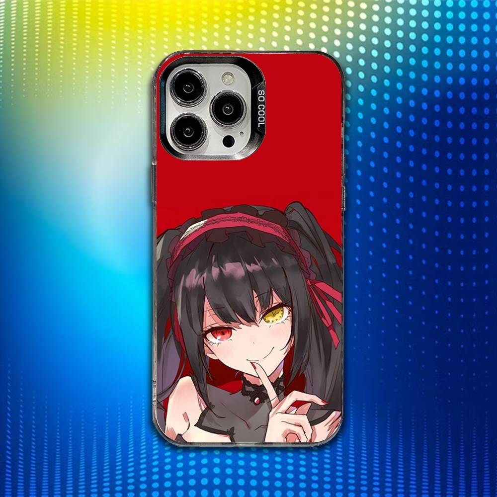 T-Tokisaki Kurumi Anime Phone Case For iPhone 16,15,14,13,12,11,Mini,Pro,SE,MAX White Matte Shockproof Cover