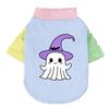 Halloween Cute Ghost Print Pet T‑Shirt Cats & Dogs Soft Cotton Clothes Outfit For Bichon French Bulldog Holiday Party Costume