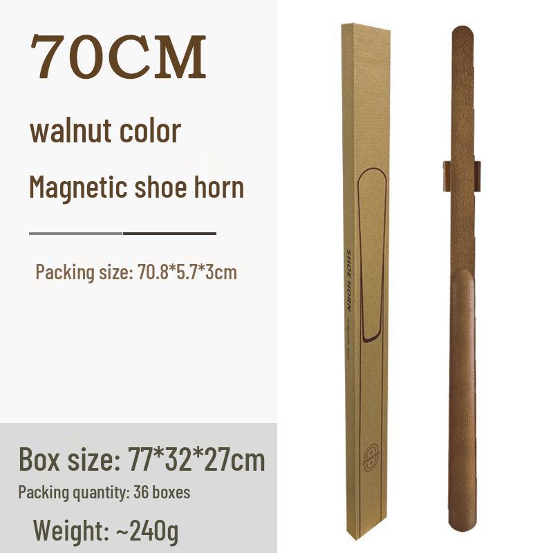 Black Walnut Magnetic Shoehorn: Long Handle Shoe Puller for Pregnant Women, Elderly, and Easy Wear, Premium Solid Wood.