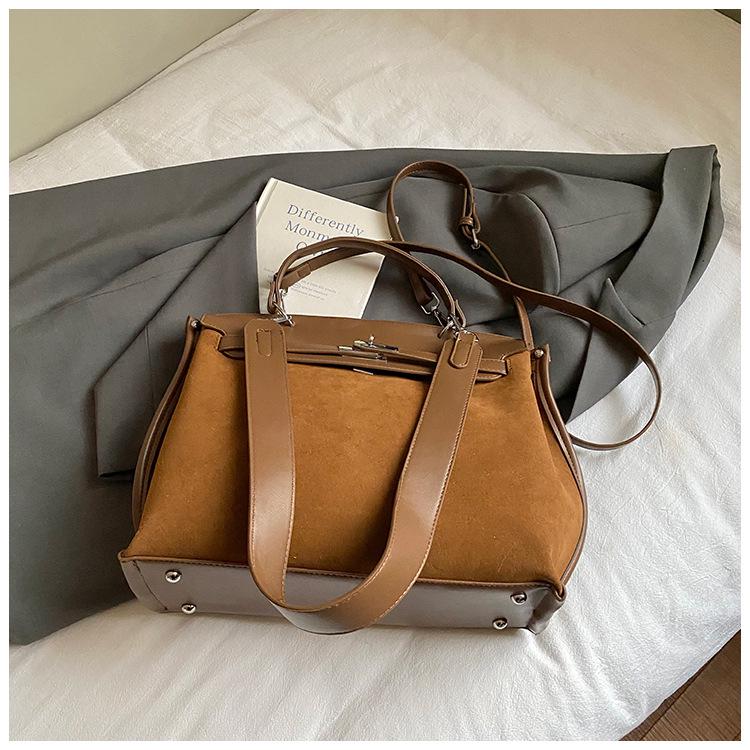 Women's Retro Frosted Leather Crossbody Handbag - Luxury Kelly Bag