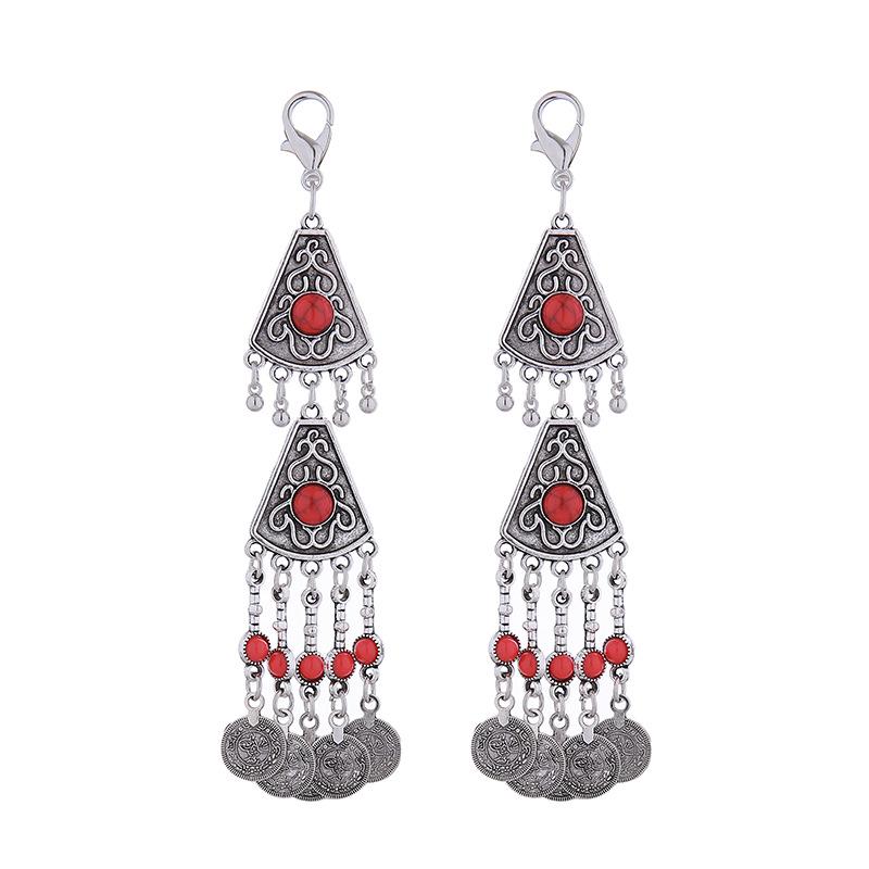 Kazakh Princess Tassel Keyring: Ancient Style Alloy Backpack Pendant & Hair Accessory with Lobster Clasp