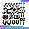 Trendy Korean Black Cross Earrings: Stylish Stainless Steel Studs for Men