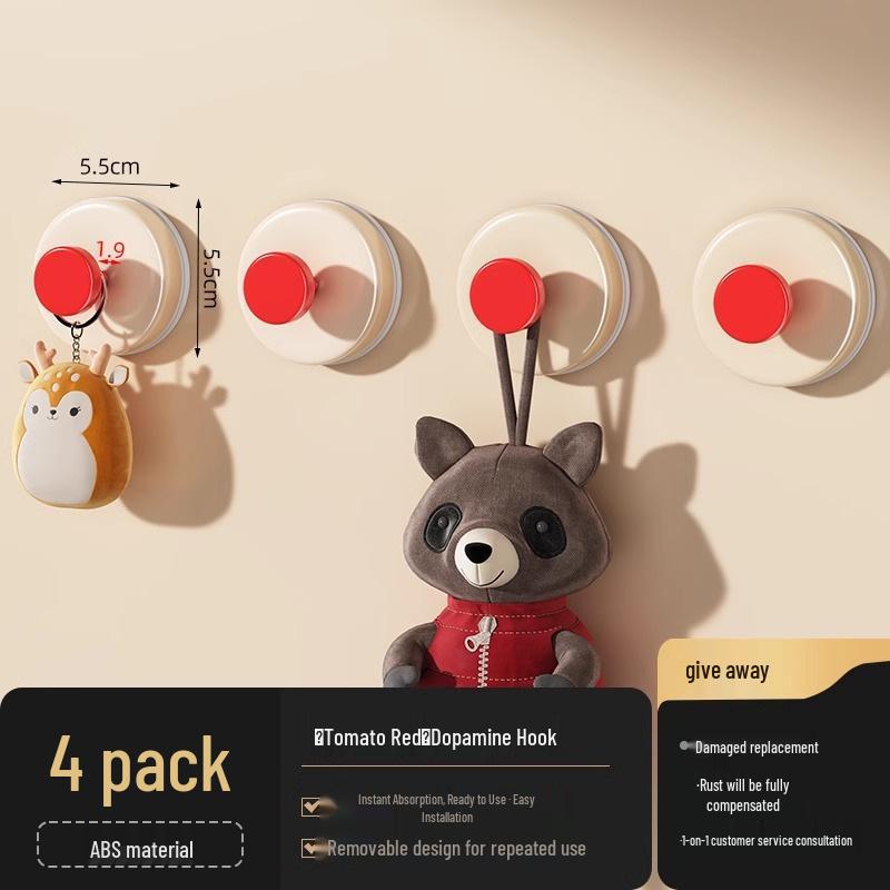 Strong Adhesive No-Drill Suction Cup Hook for Towel and Clothes Storage Behind Doors
