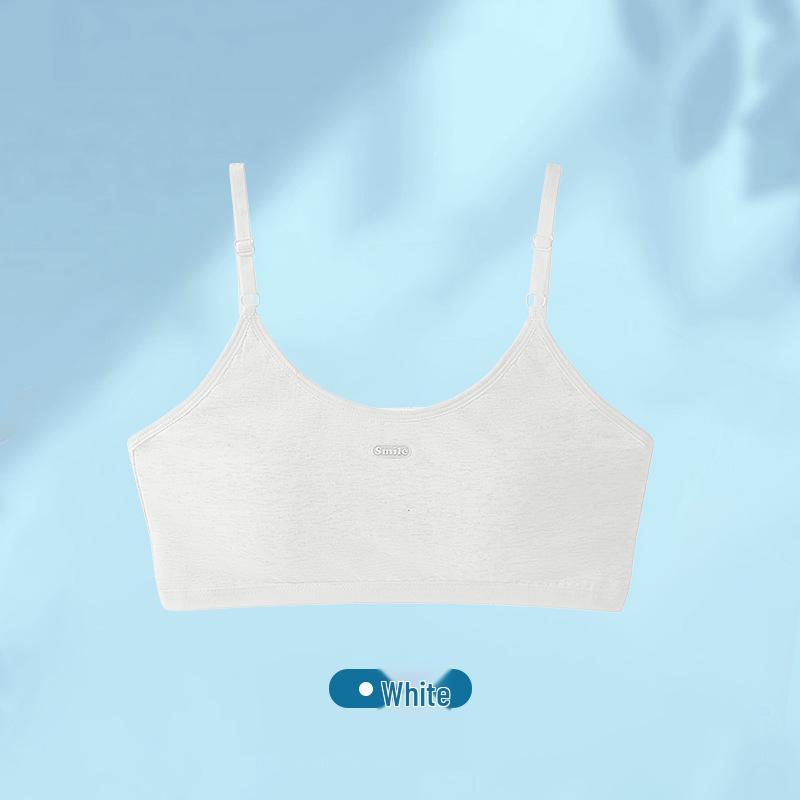 

Дышащий спортивный бюстгальтер из чистого хлопка для подростков - Ударопрочный, без косточек, удобный для учеников средней и старшей школы L (70-95 jin) белый
